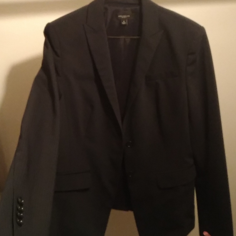 Ann Taylor size 8 wool jacket grey pinstripe